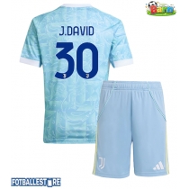 Juventus Jonathan David #30 Bortedraktsett Barn 2025-26 Kortermet (+ Korte bukser)